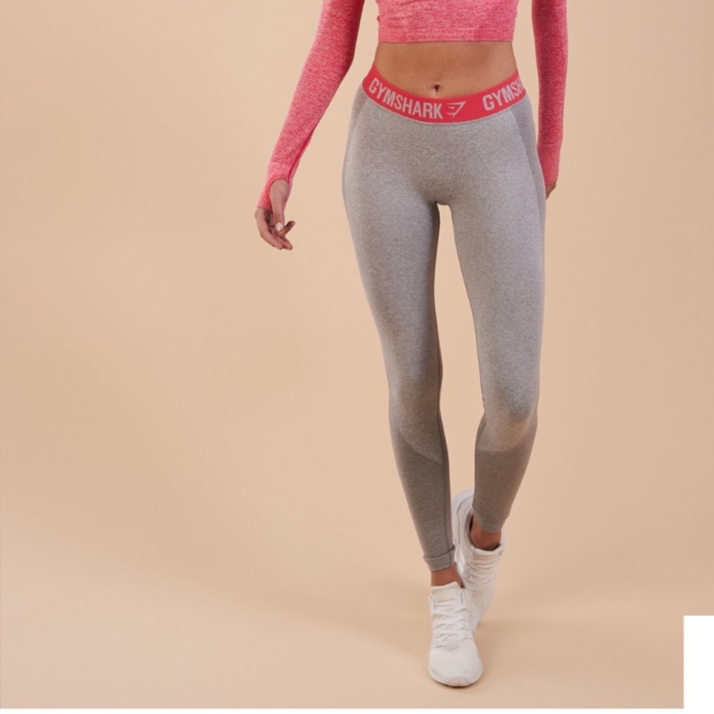 Gymshark Flex- Light Grey Marl/ Sherbet Pink